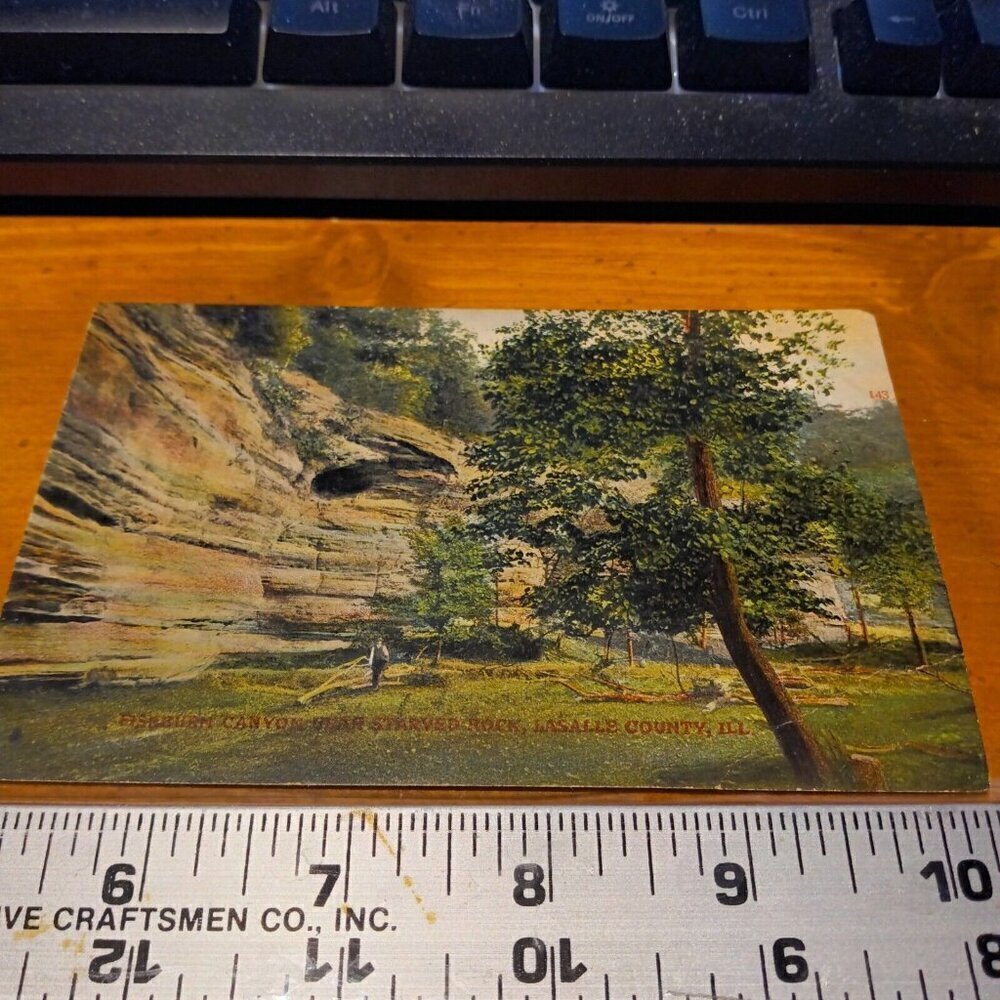 Starved Rock IL-Illinois, Fishburn Canyon, Rock Formation 1911 Vintage Postcard